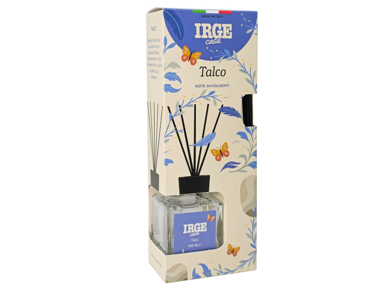 Diffusore cubo 100ml natural talco con bastoncini