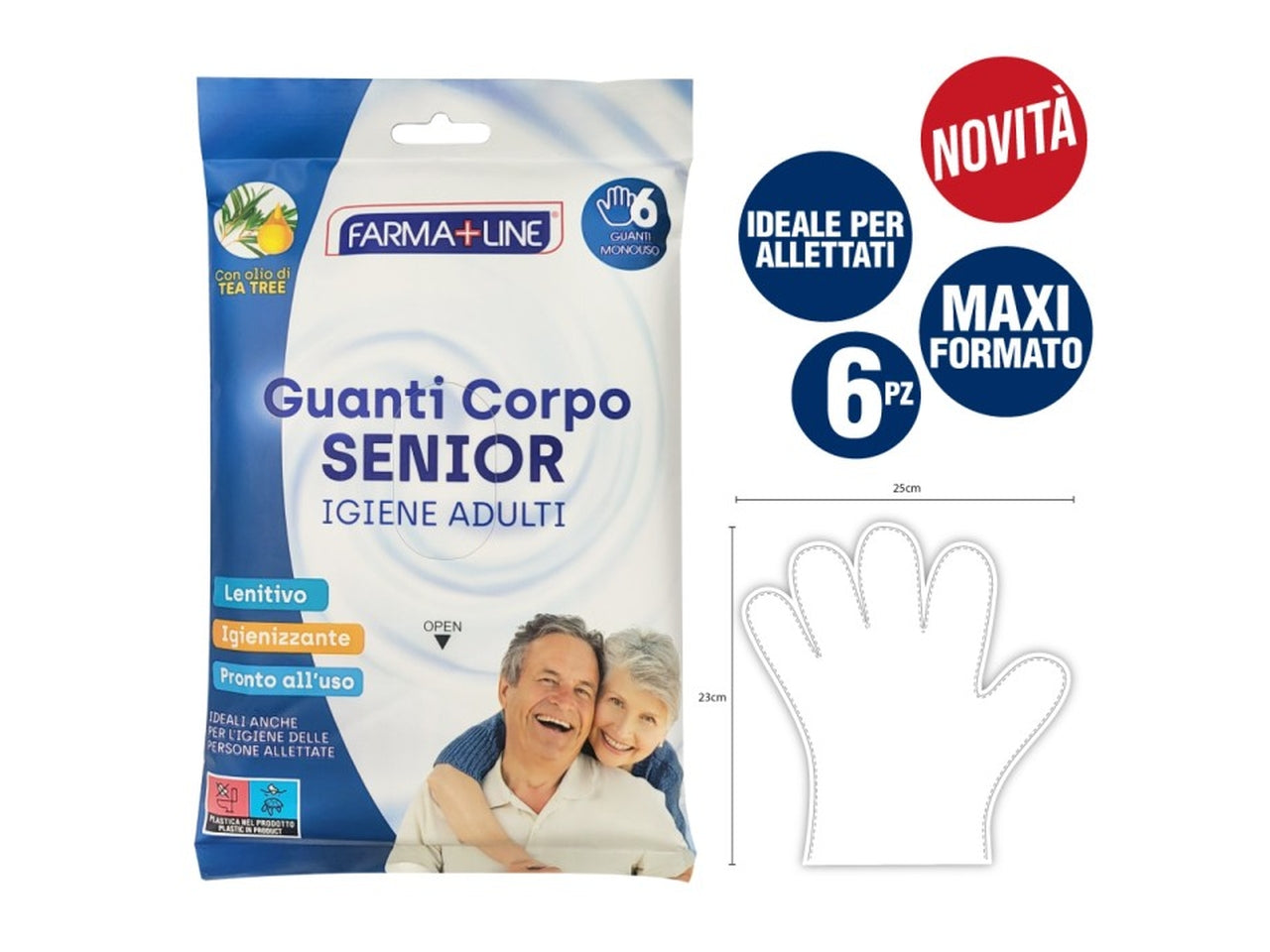 Guanti corpo senior set da 6 guanti