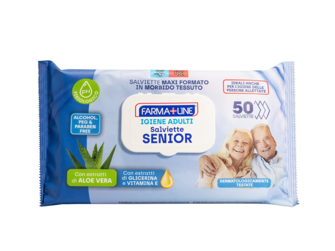 Salviette senior aloe vera set da 50 salviette
