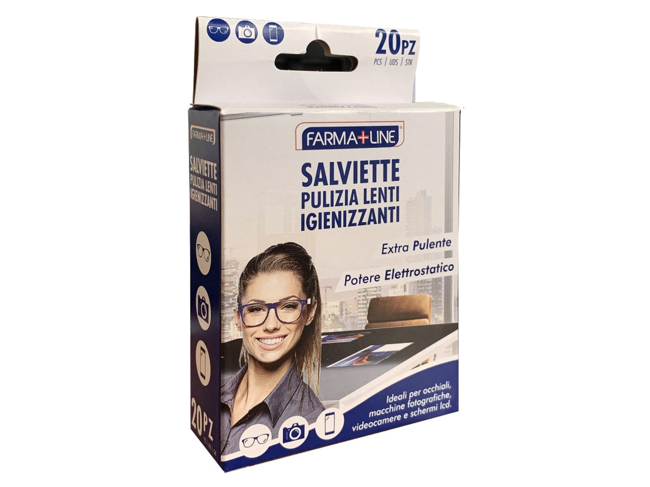Salviette occhiali farmaline set da 20 salviette