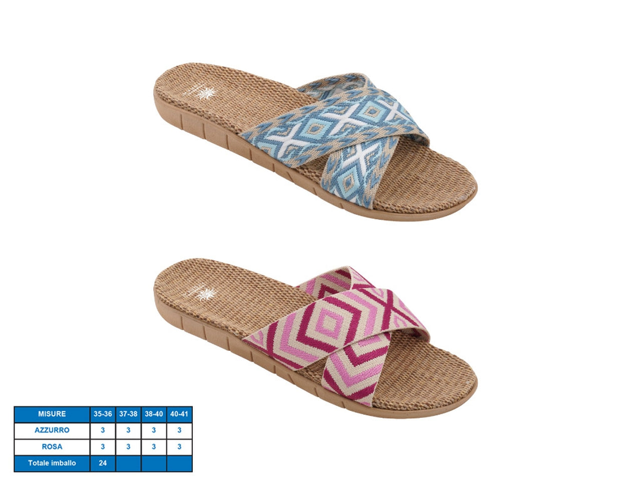Ciabatta donna viareggio tg 35-41 in 2 assotimenti
