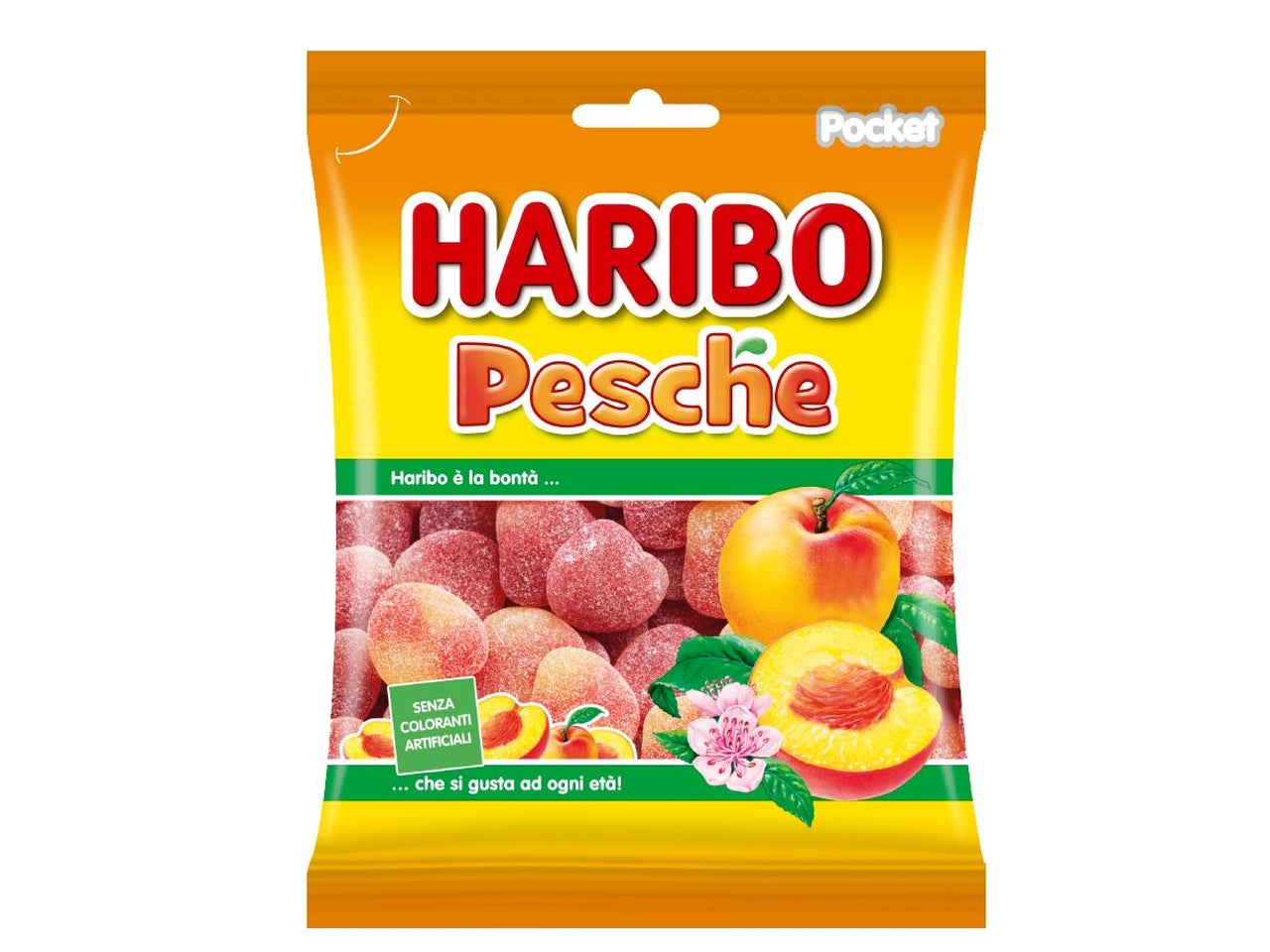 Haribo pesche, bustina da 80gr