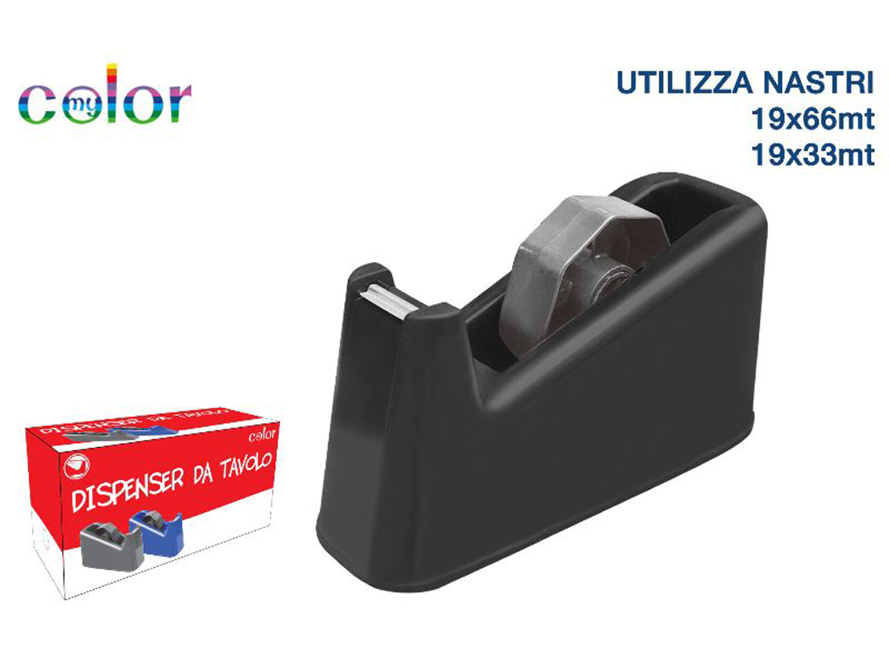Distributore per nastro da tavolo 21x10cm nero