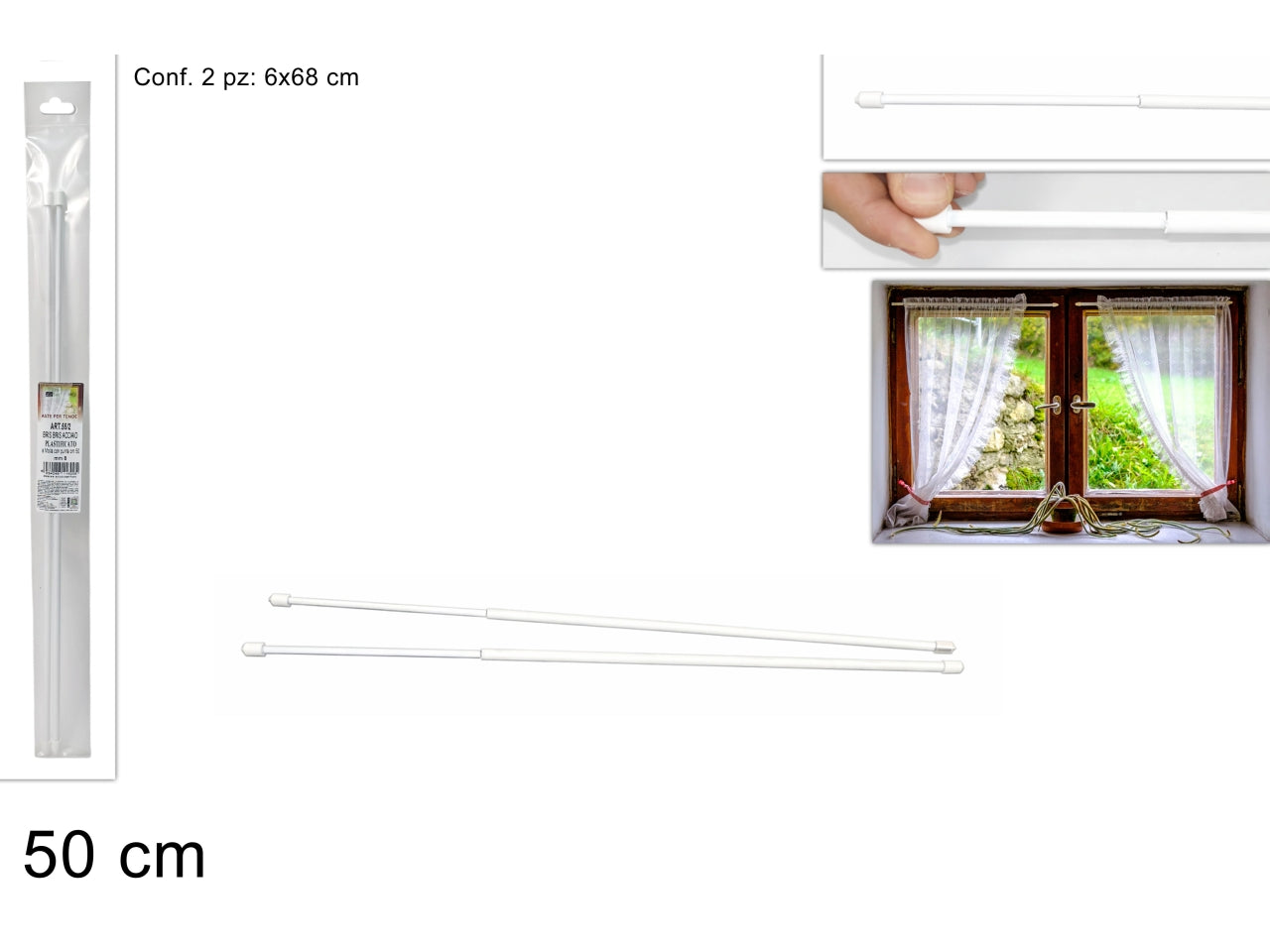 Aste per tenda a molla 50cm