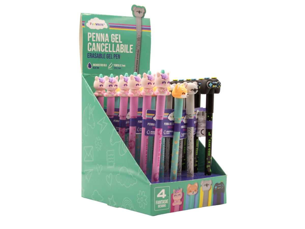 Penna cancellabile con topper sagomato assortiti