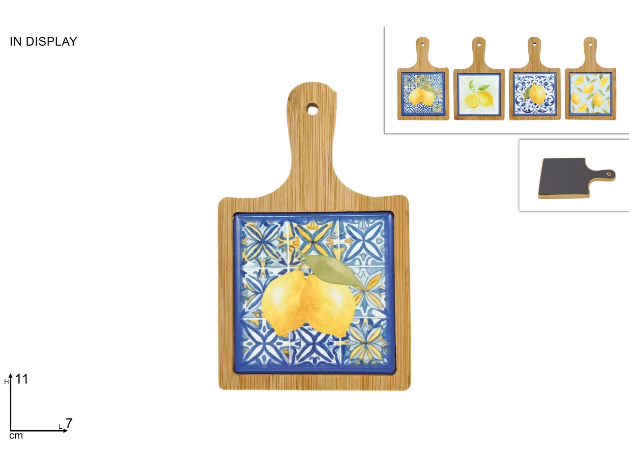 Magnete tagliere quadrato con limoni in 4 varianti assortiti