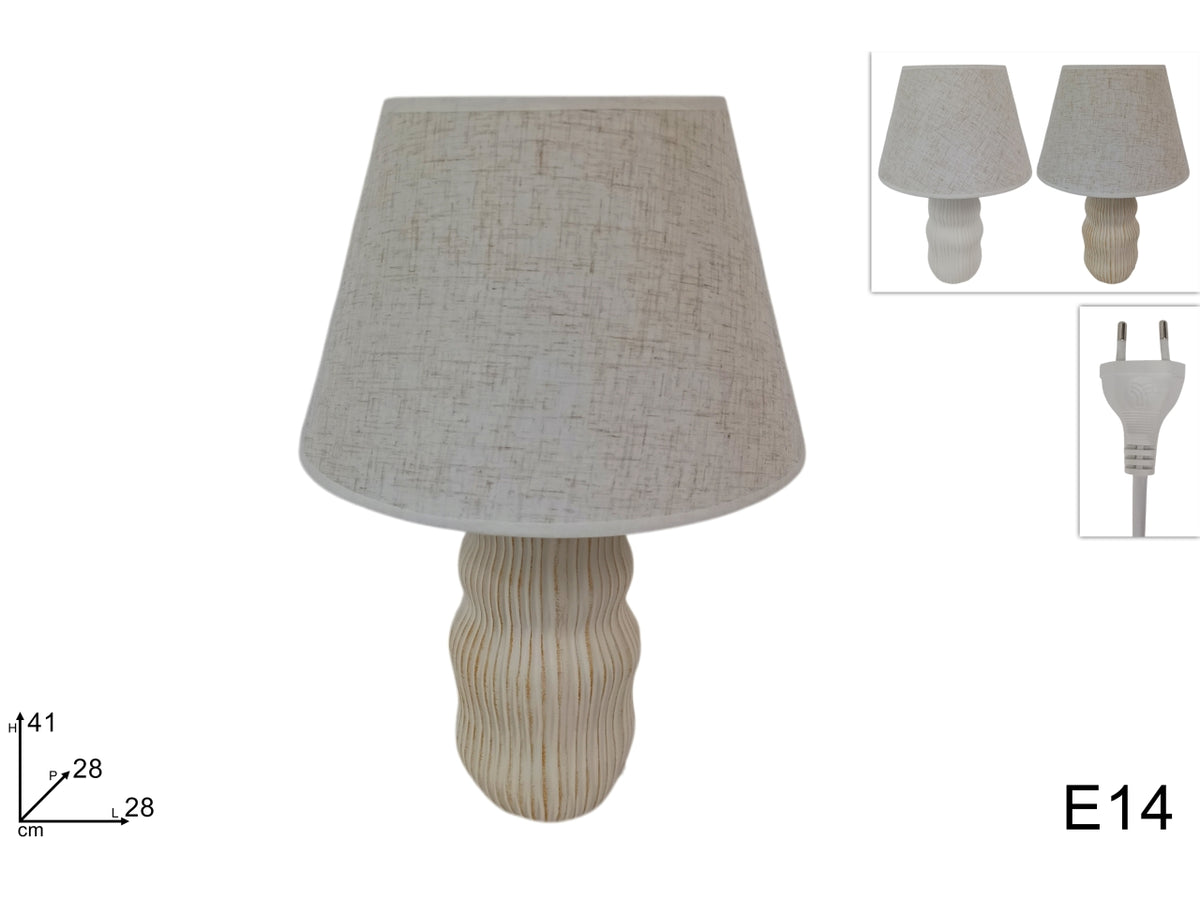 Lume in ceramica 30cm, fantasia a righe in 2colori assortiti