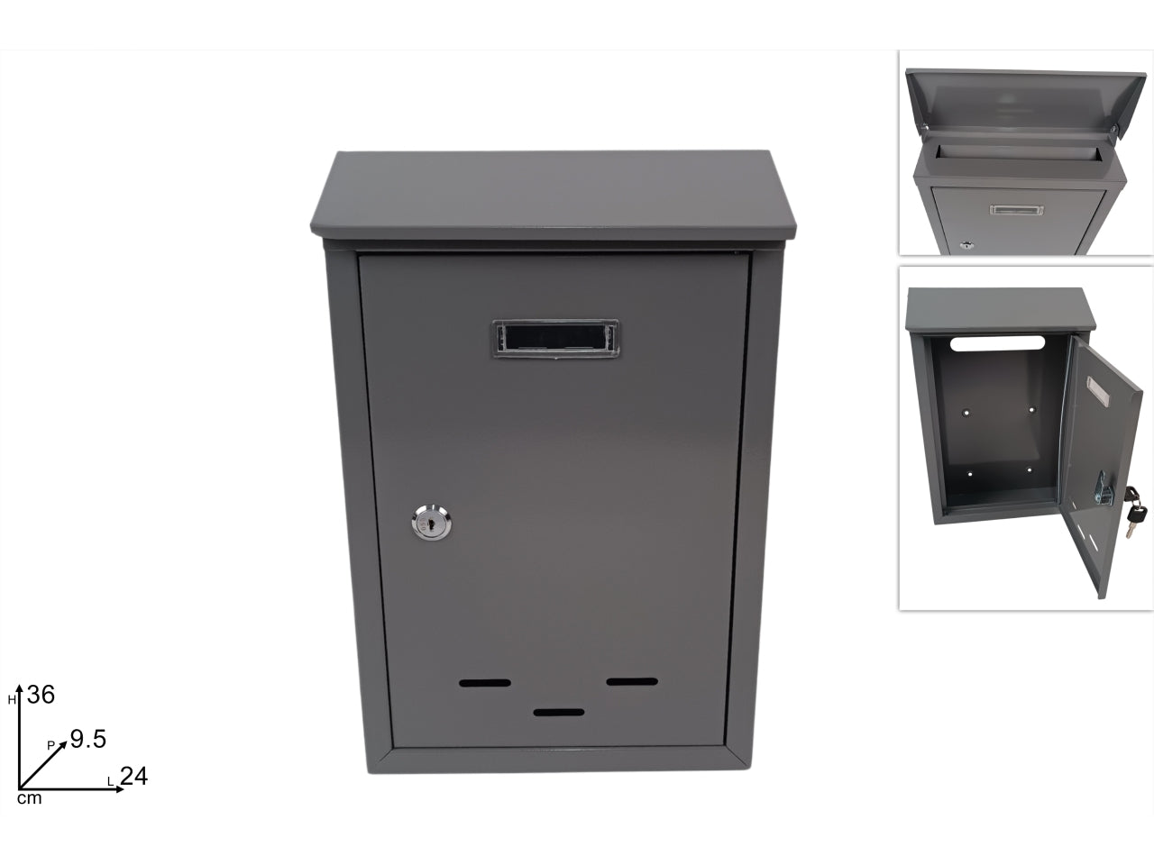 Cassetta per posta 36x24x9,5cm grigio