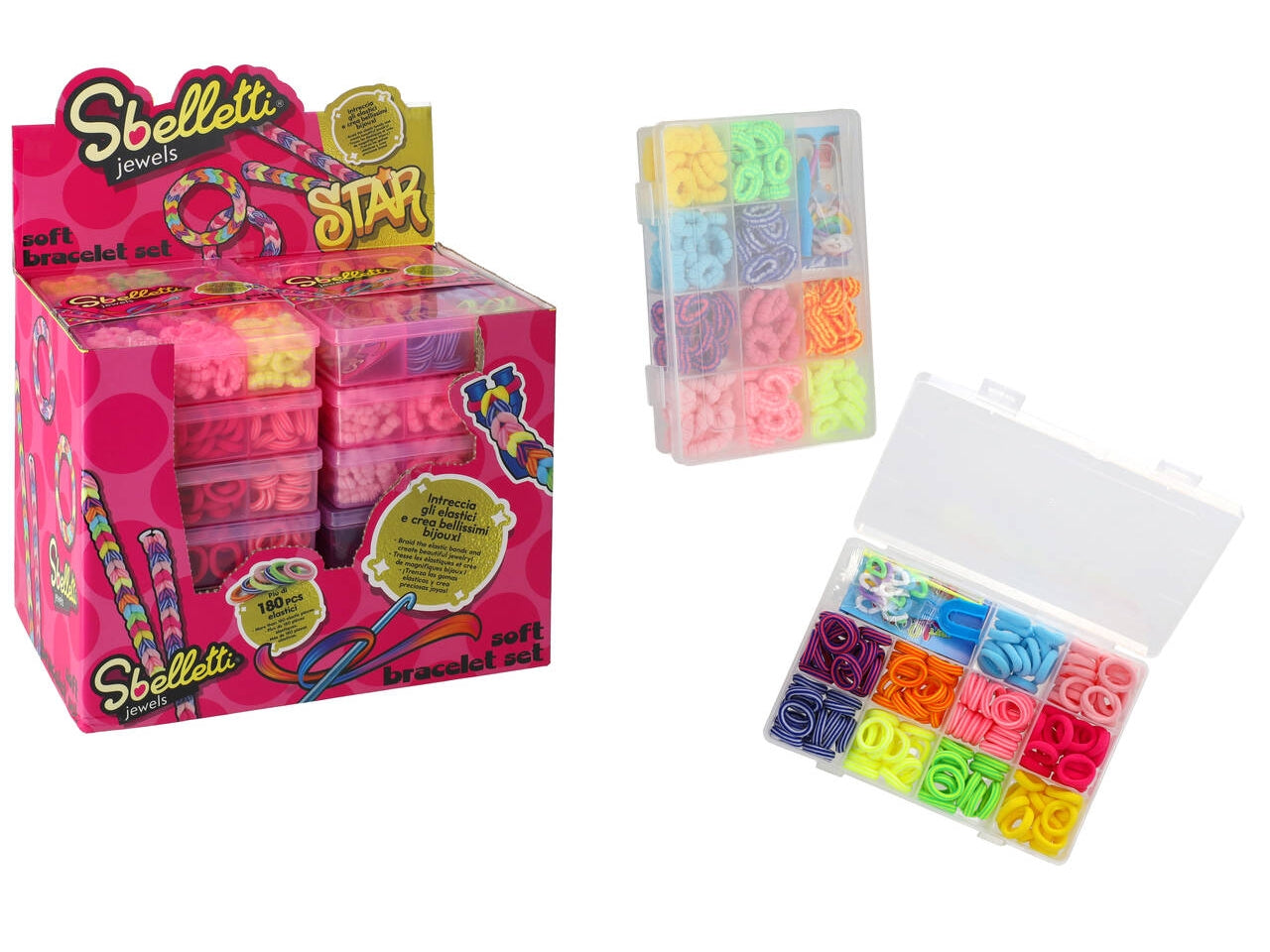 Sbelletti set elastici morbidi 180 pezzi con accessori