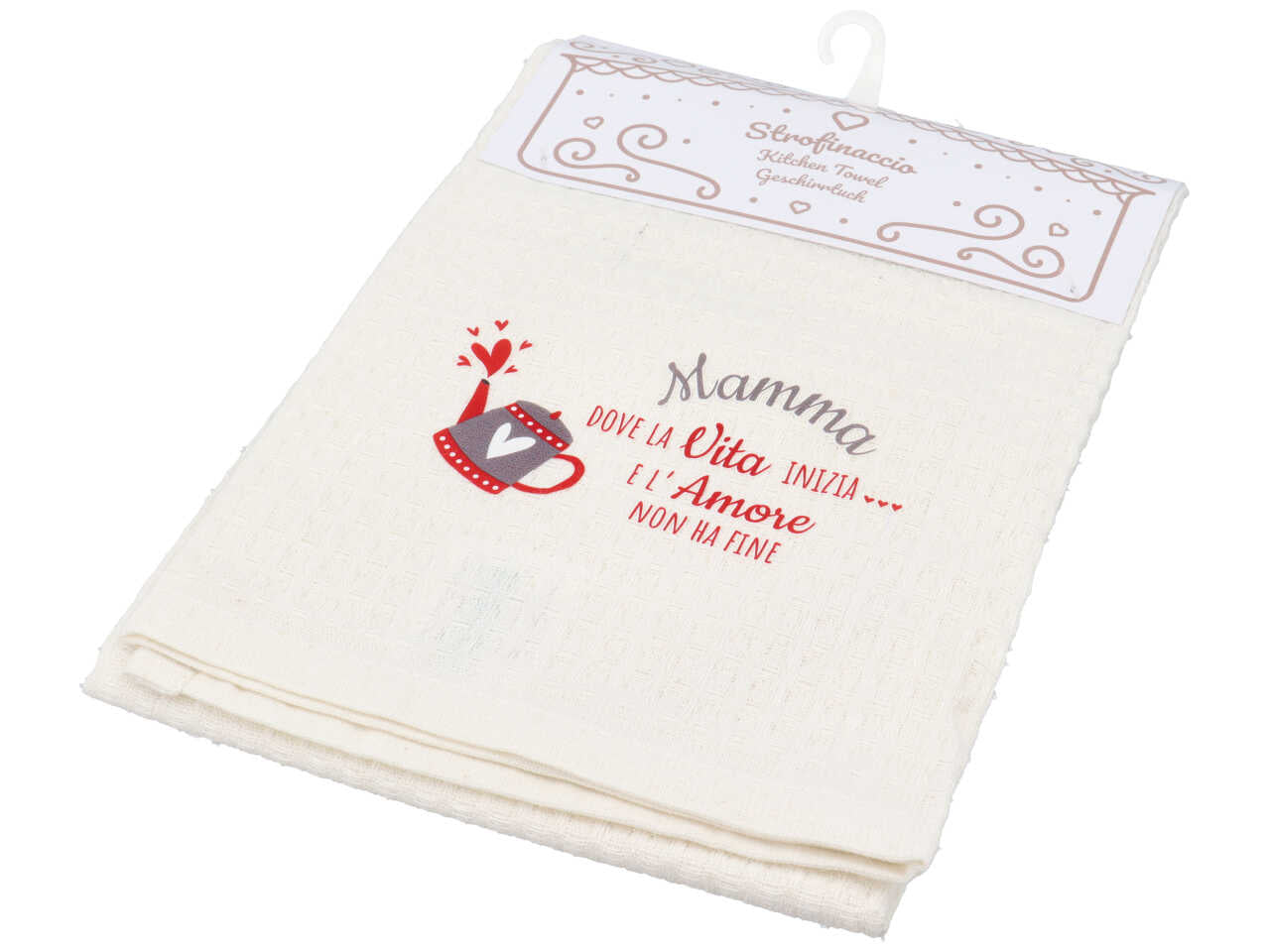 Strofinaccio cotone bianco stampa
