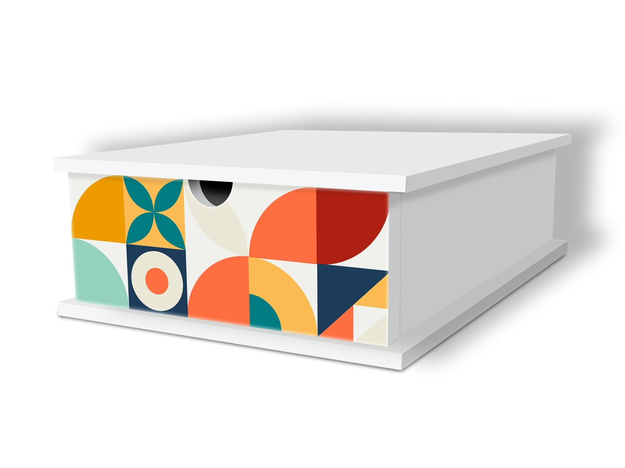 Porta capsule white 27x33x11cm geometric pattern