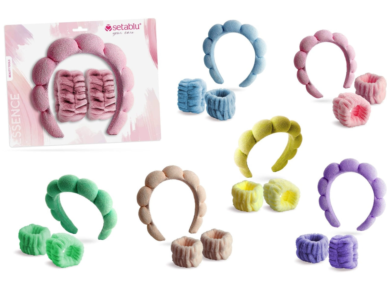 Cerchietto 2 polsini vari colori
