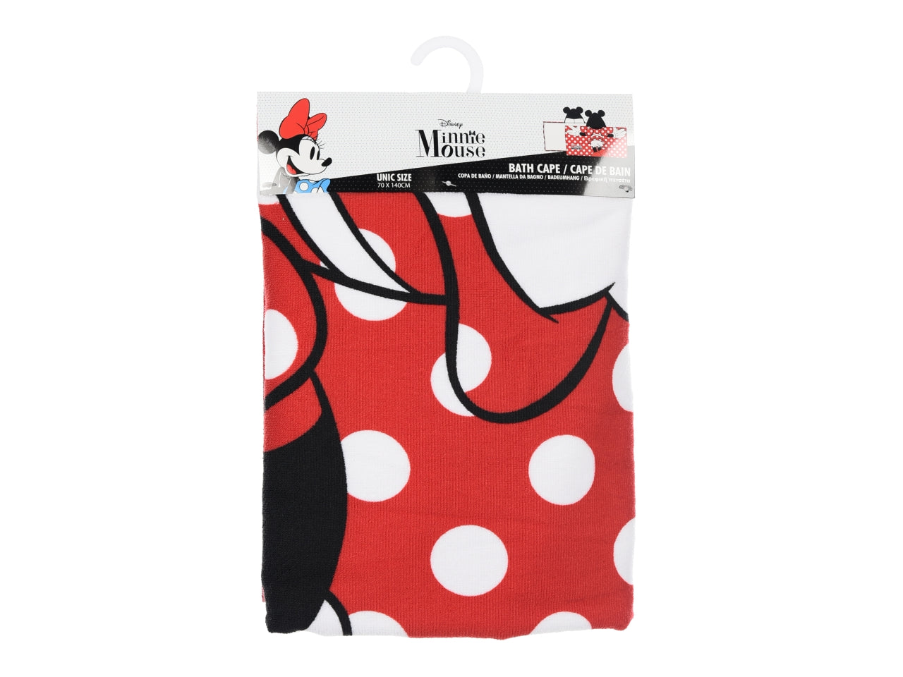 Minnie telo mare con cappuccio rosso $
