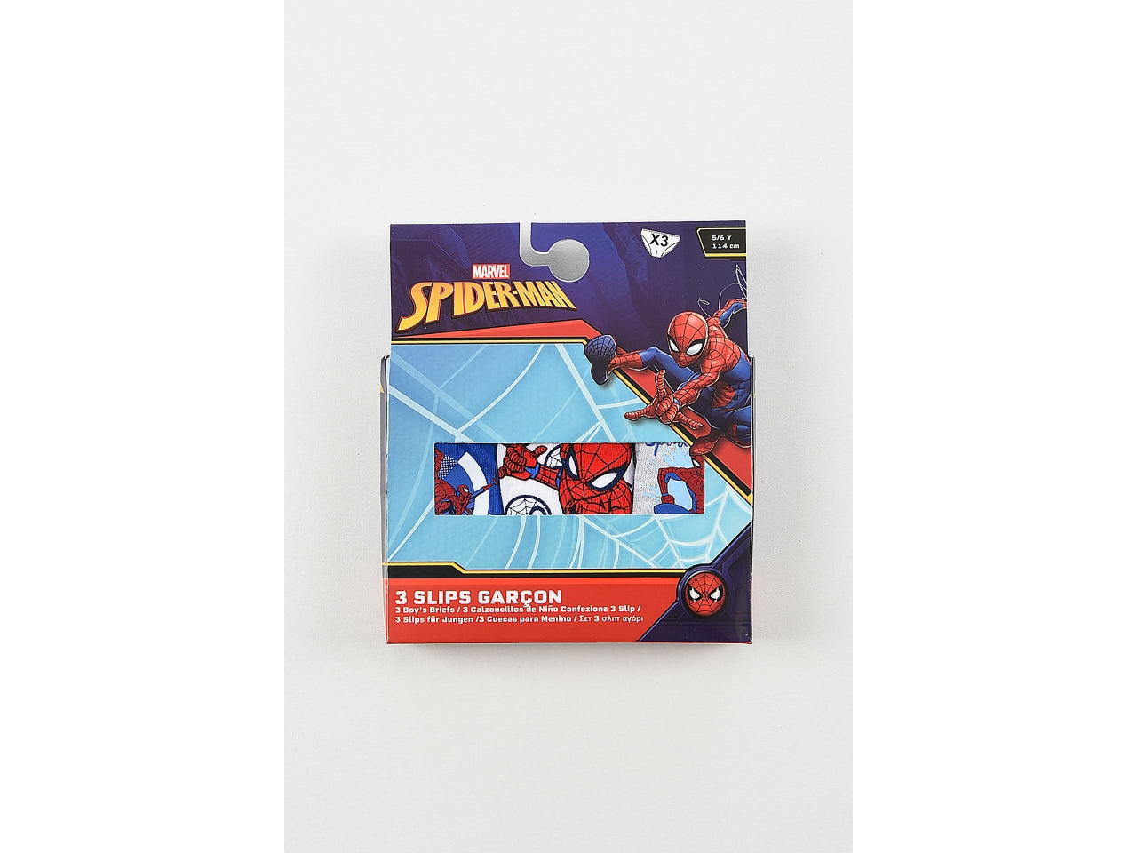 Spiderman mutandine in box da 3 pezzi, taglia 6/8anni
