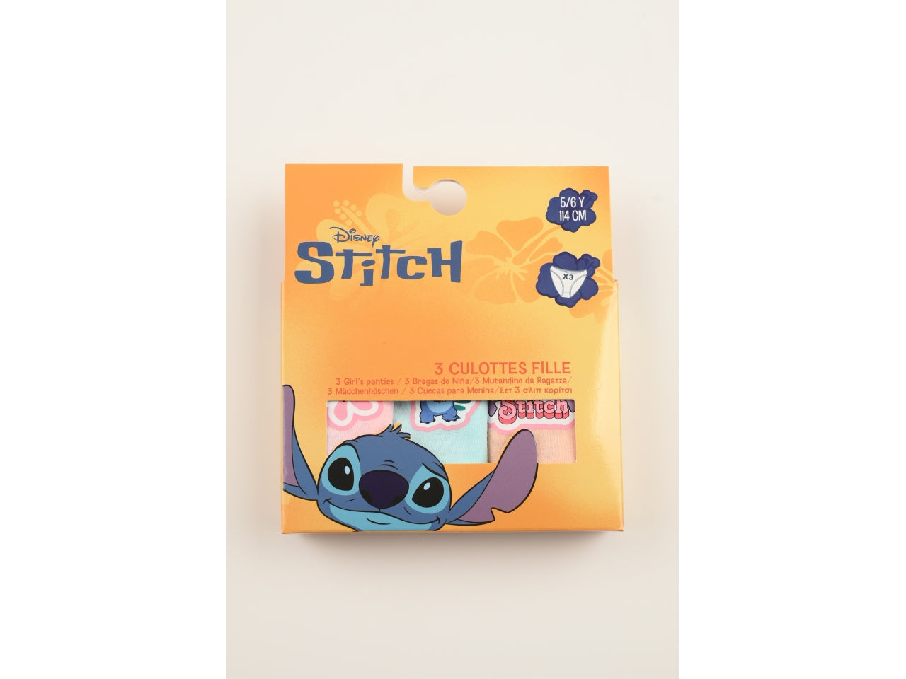 Lilo e stitch mutandine in box da 3 pezzi, taglia 3/4anni