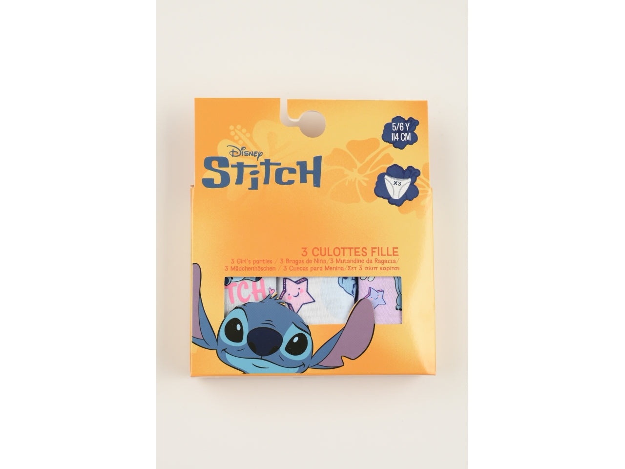 Lilo e stitch mutandine in box da 3 pezzi, taglia 3/4anni