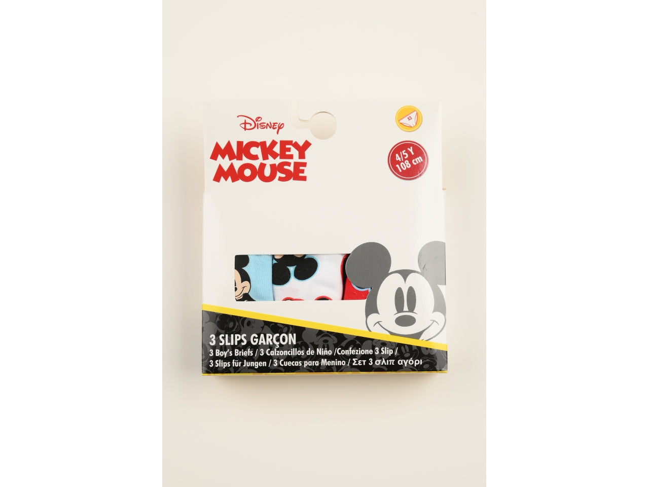 Mickey mutandine in box da 3 pezzi, taglia 3/4anni