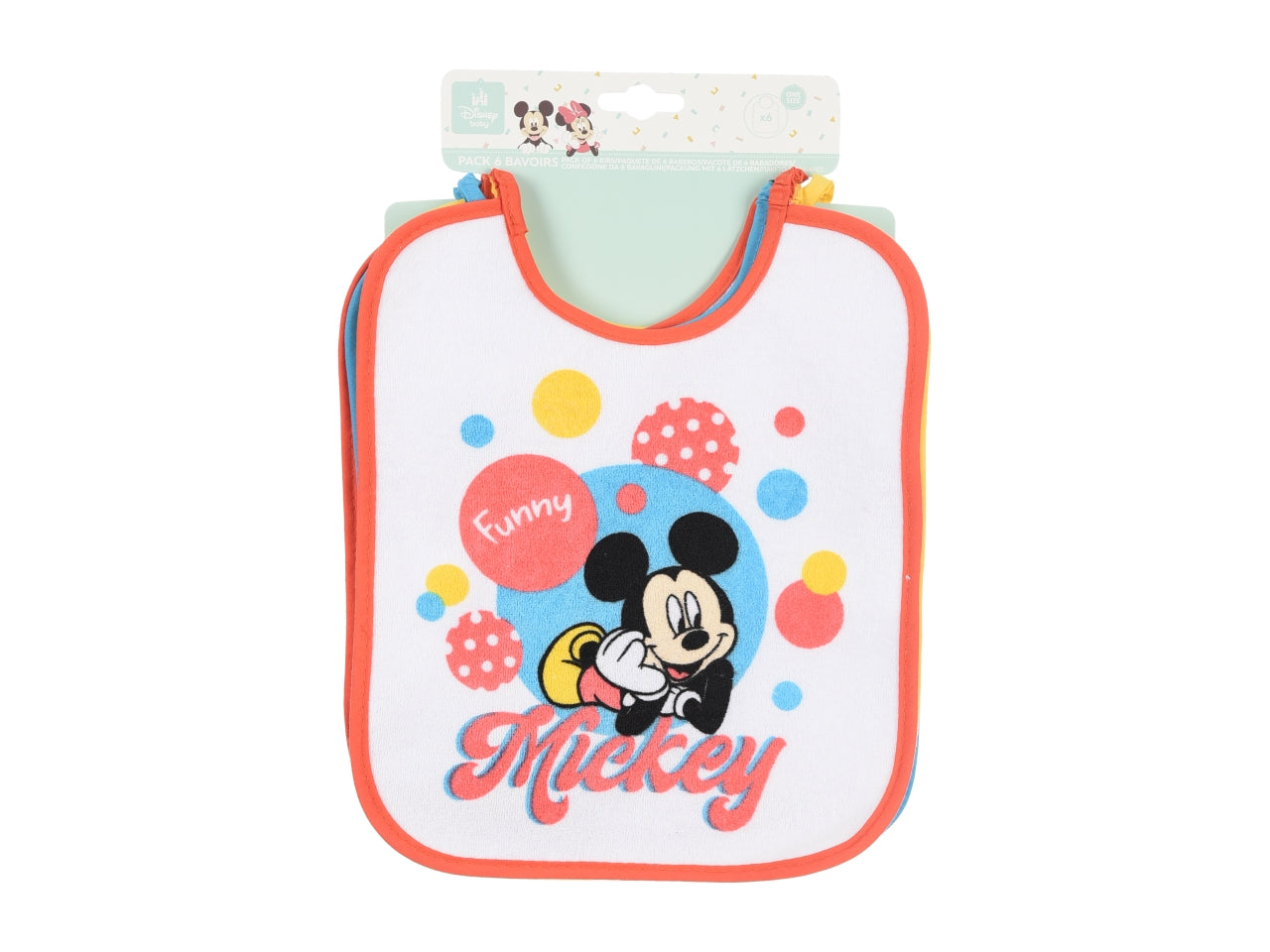 Mickey set 6 bavette 27x22,5cm assortite