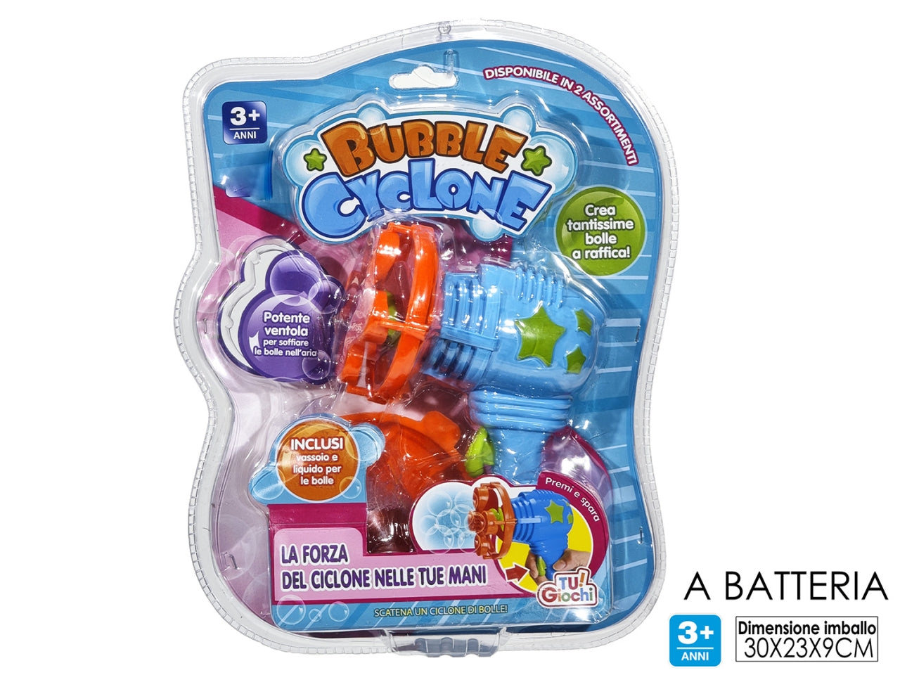 Pistola spara bolle di sapone 2assortiti