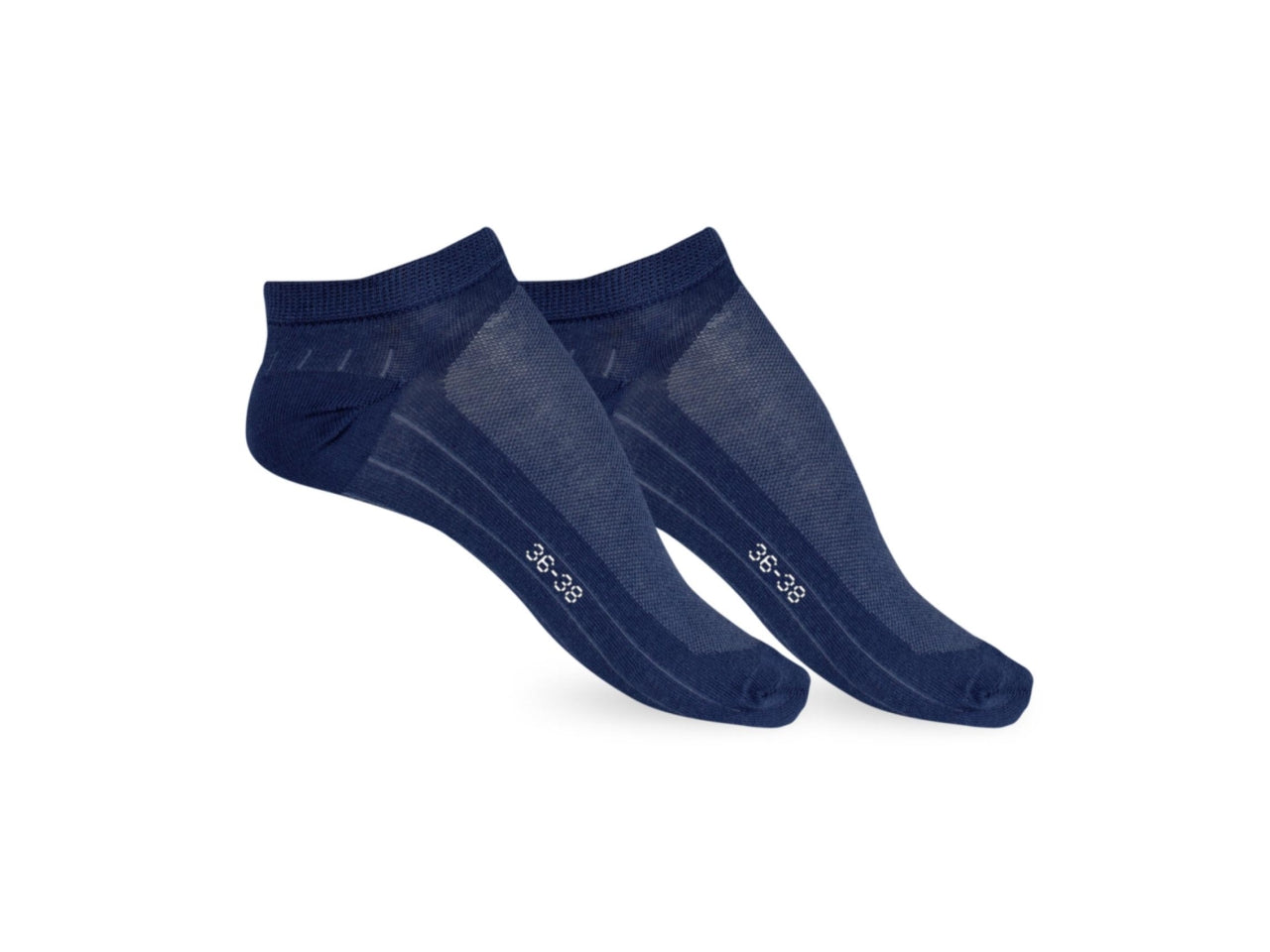 Calza fantasmino da donna maglia jersey e traforo in cotoneset da 2 paia blu marine tg 36/38