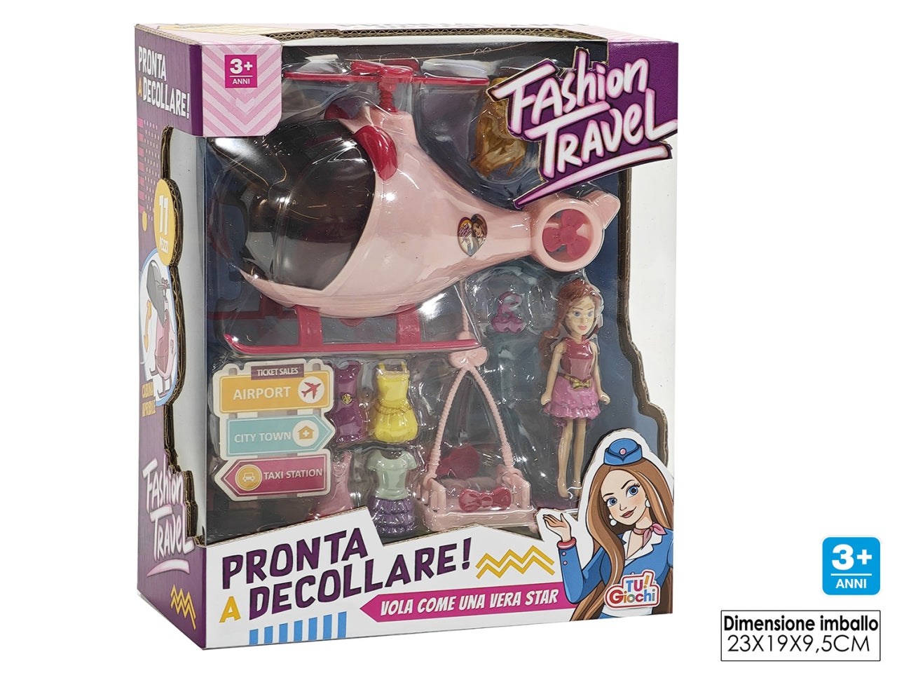 Bambola c/elicottero e accessori