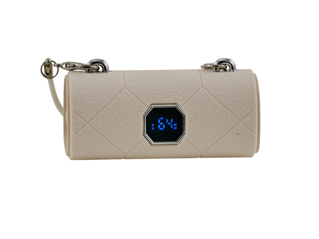 Mini borsa con cuffiei wireless panna