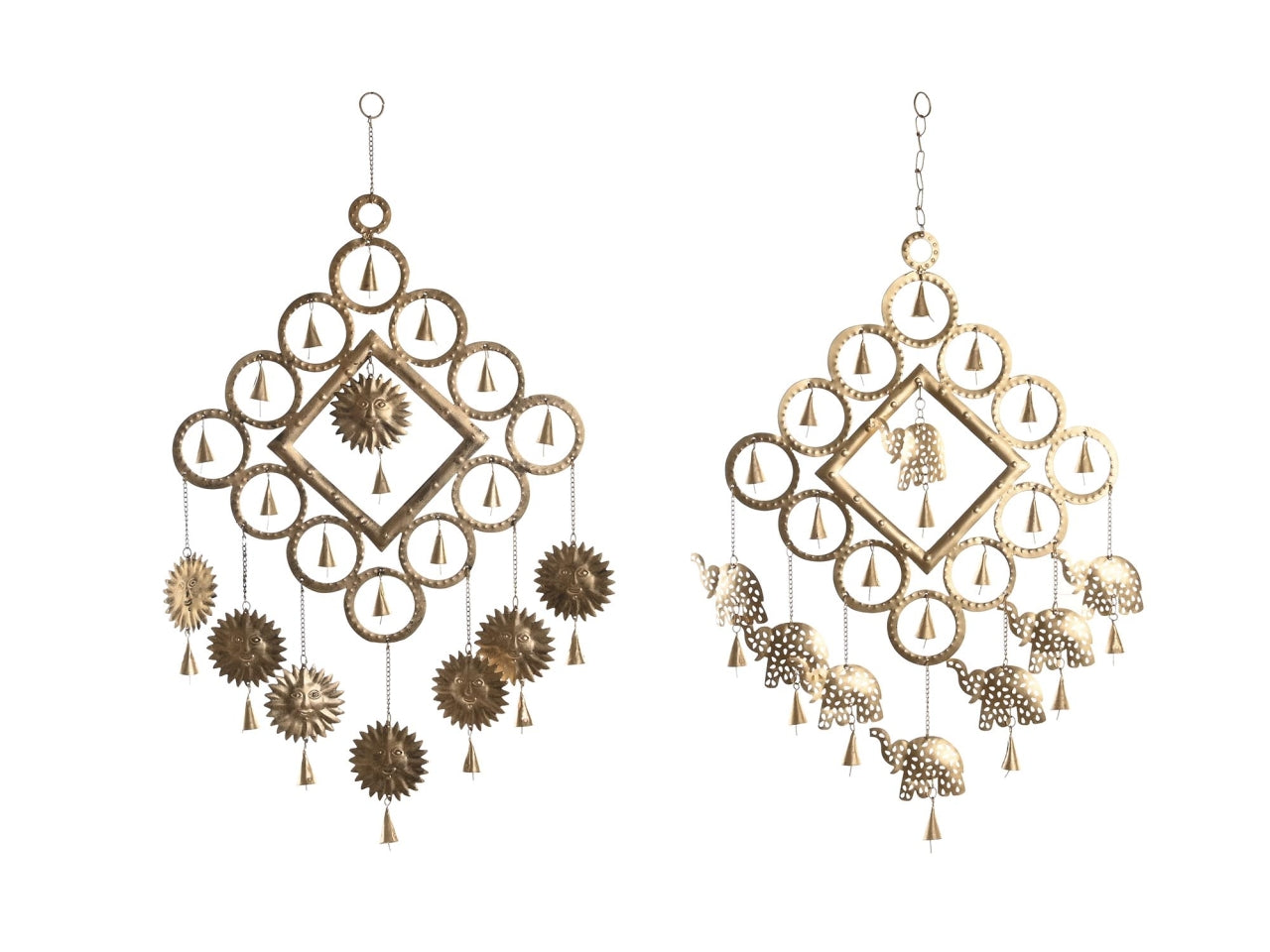 Ciondolo collanina metallo 42x1x80cm sole in 2 assortimenti