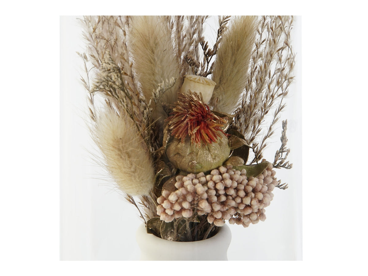 Decorazione fiore secco 8,5x8,5x20cm in 2 assortimenti
