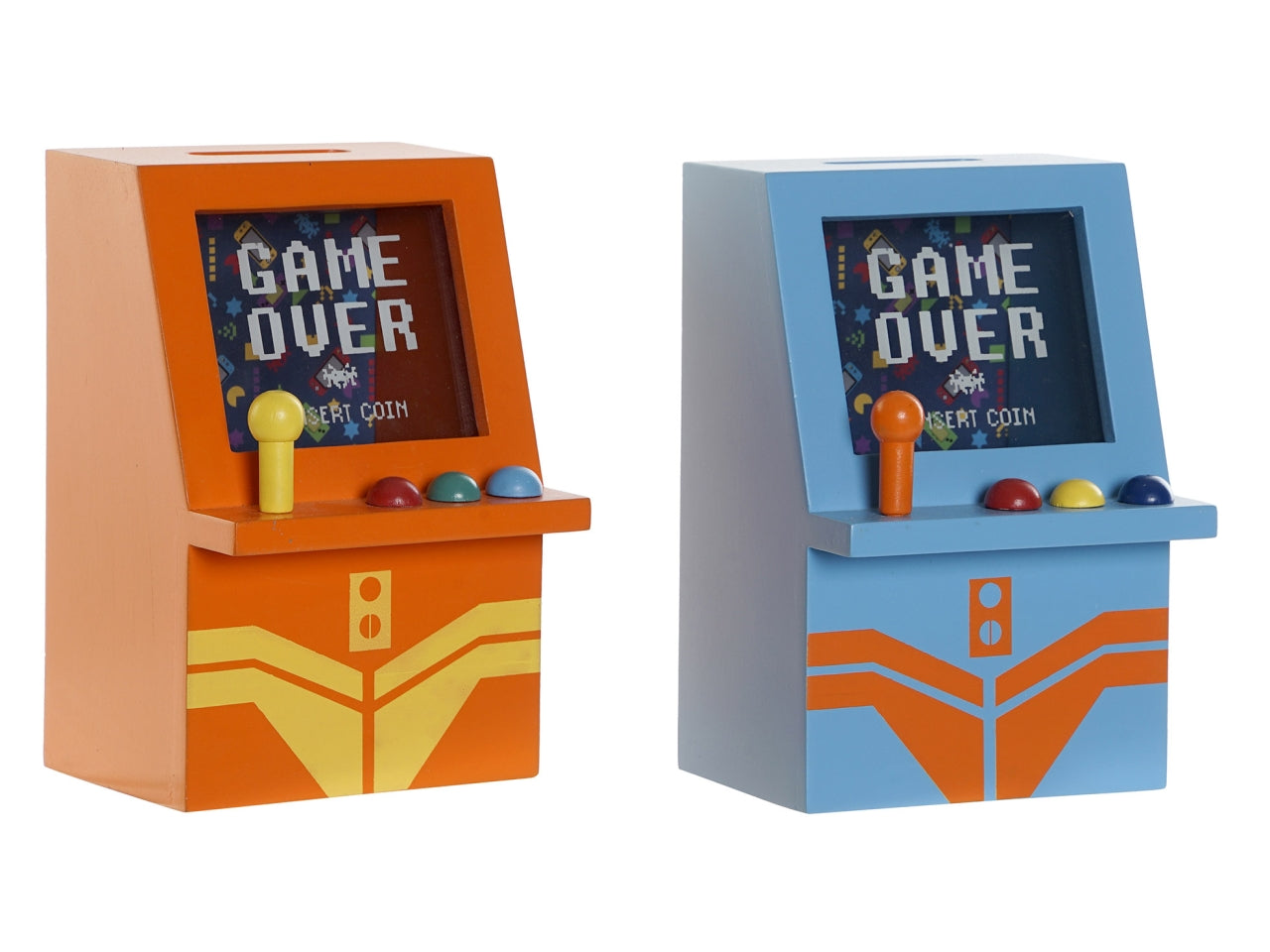 Salvadanaio mdf 11x17x10,5cm game over in 2 assortimenti