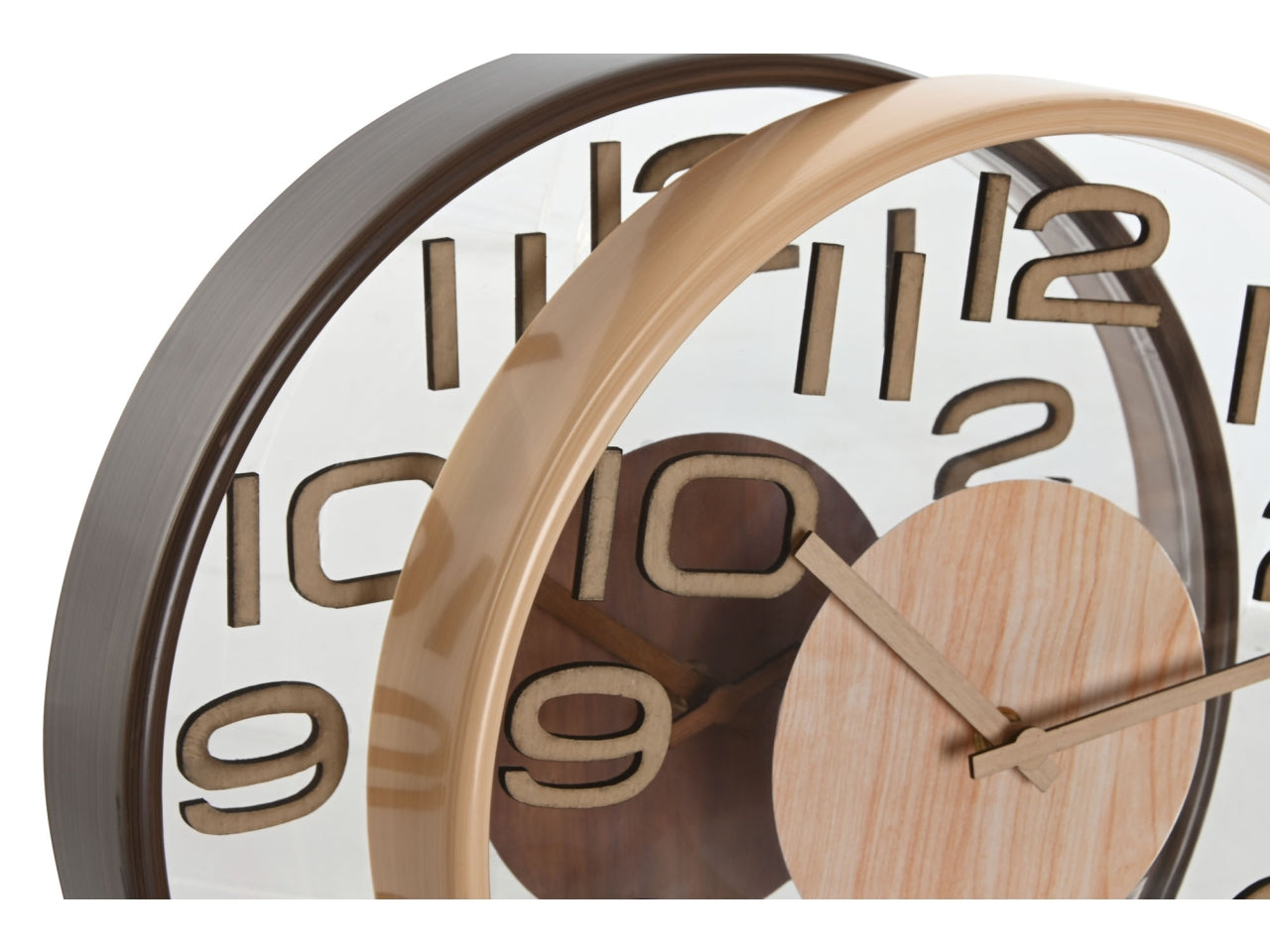 Orologio parete pvc 30x4,7x30cm simil legno in 2 assortimenti