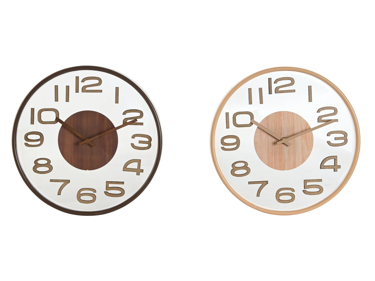 Orologio parete pvc 30x4,7x30cm simil legno in 2 assortimenti