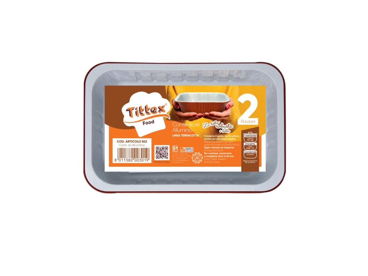 Contenitore di alluminio la tiella terracotta 2 porzioni 2 pezzi
