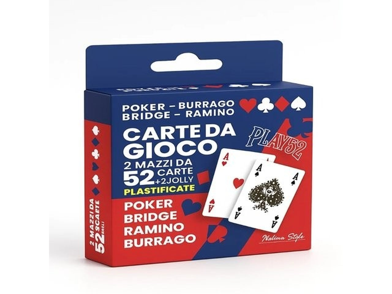 Carte da poker rosse e blu