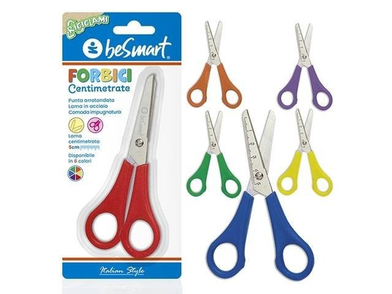 Forbici centimetrate Be Smart in 6 colori assortiti