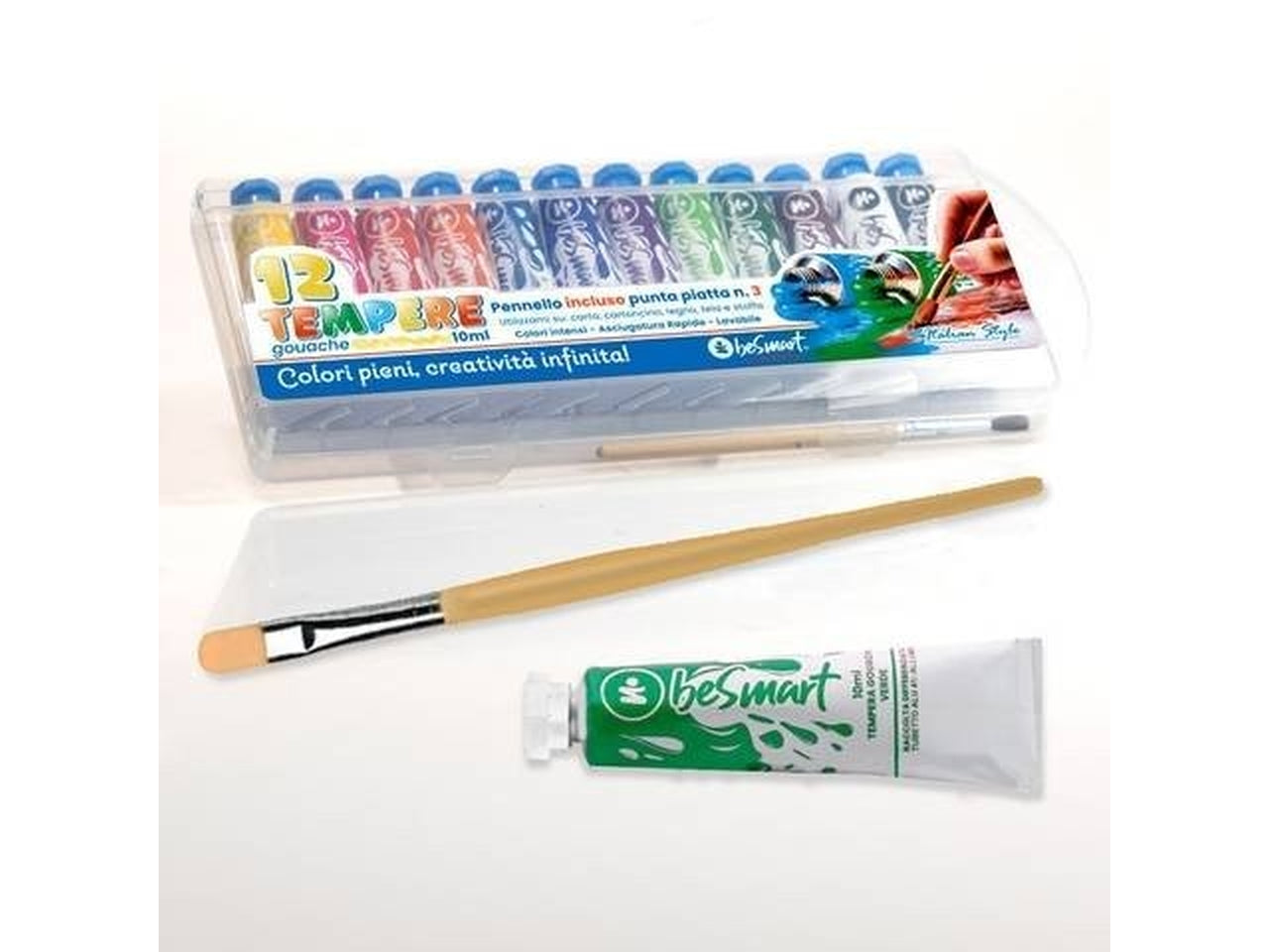 Colori a tempera Be Smart da 12 tubetti