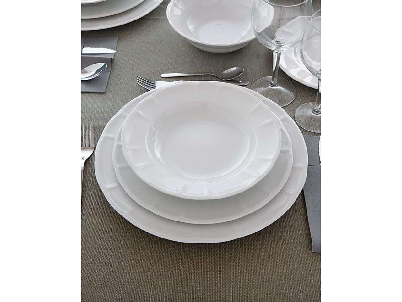 Londra piatto fondo 23cm bianco