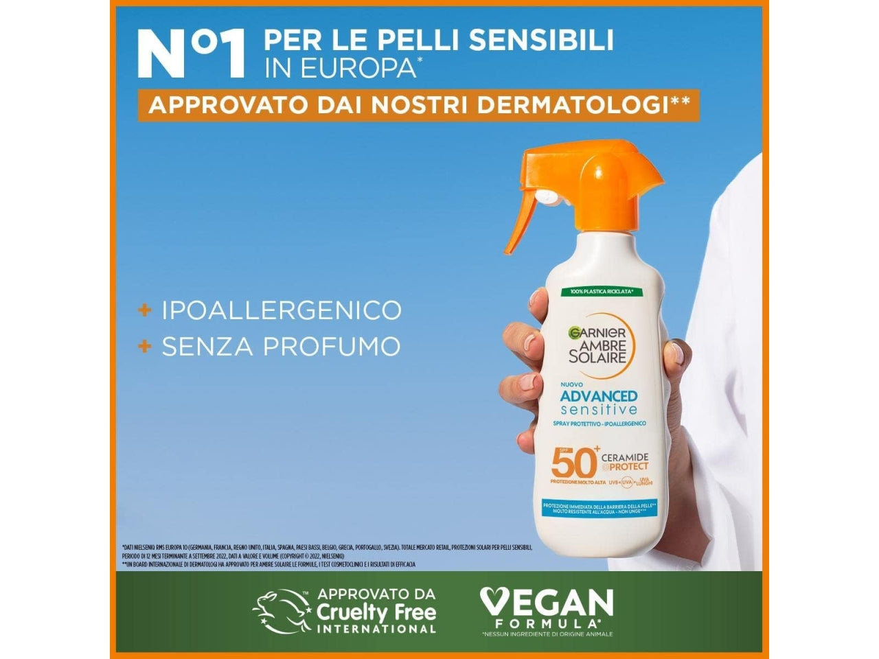 Ambra solaire advanced sensitive spray protettivo ipoallergenico spf50+ da270ml