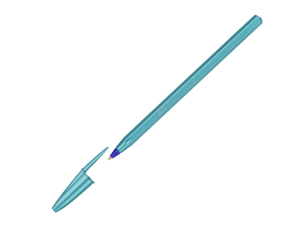 Bic Cristal GlacÃ© penna sfera punta media inchiostro blu e nero con fusto turchese e rosa in confezione da 20 penne assortite