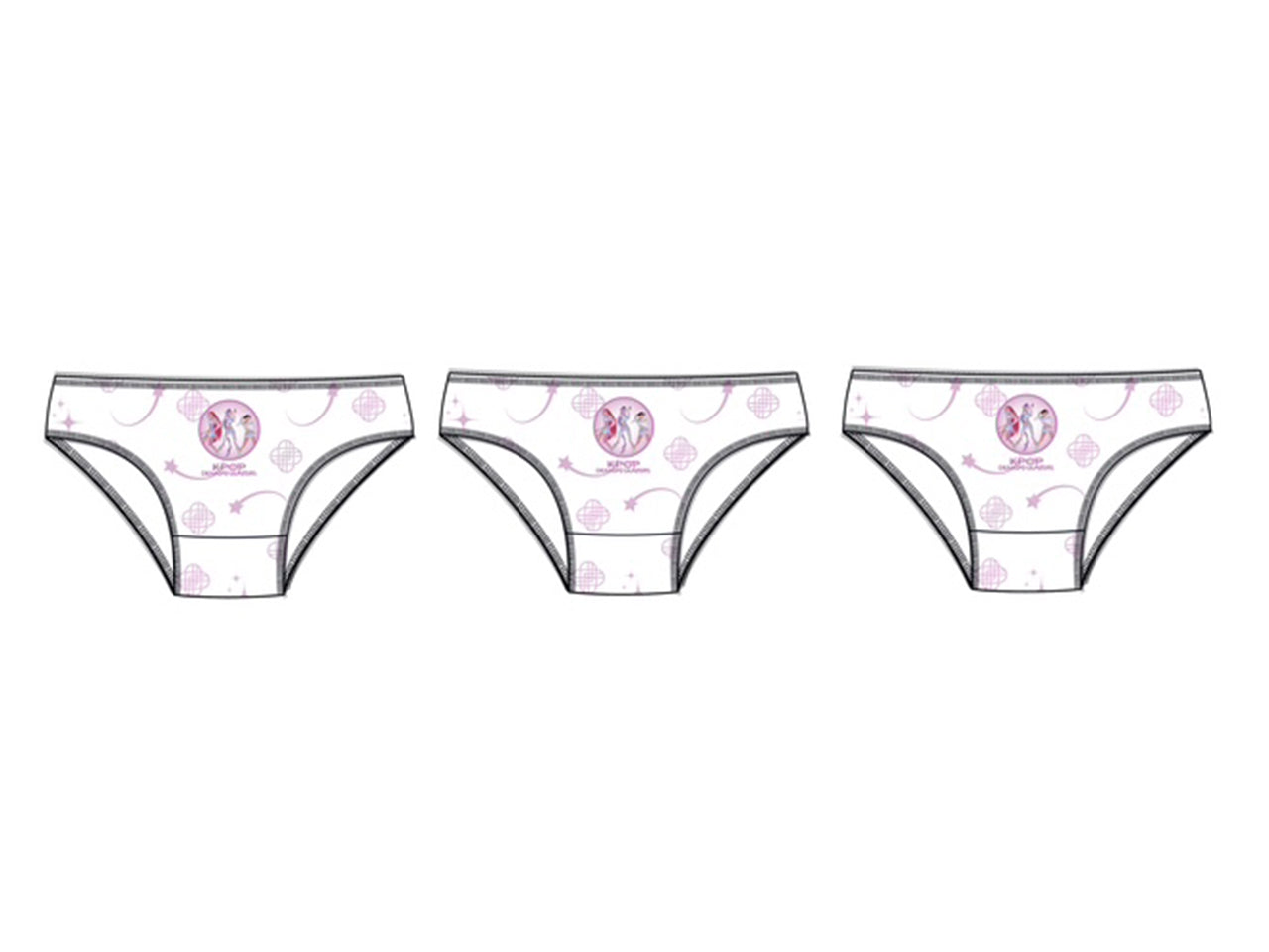 Set 3 mutandine K-Pop taglie 3-8anni