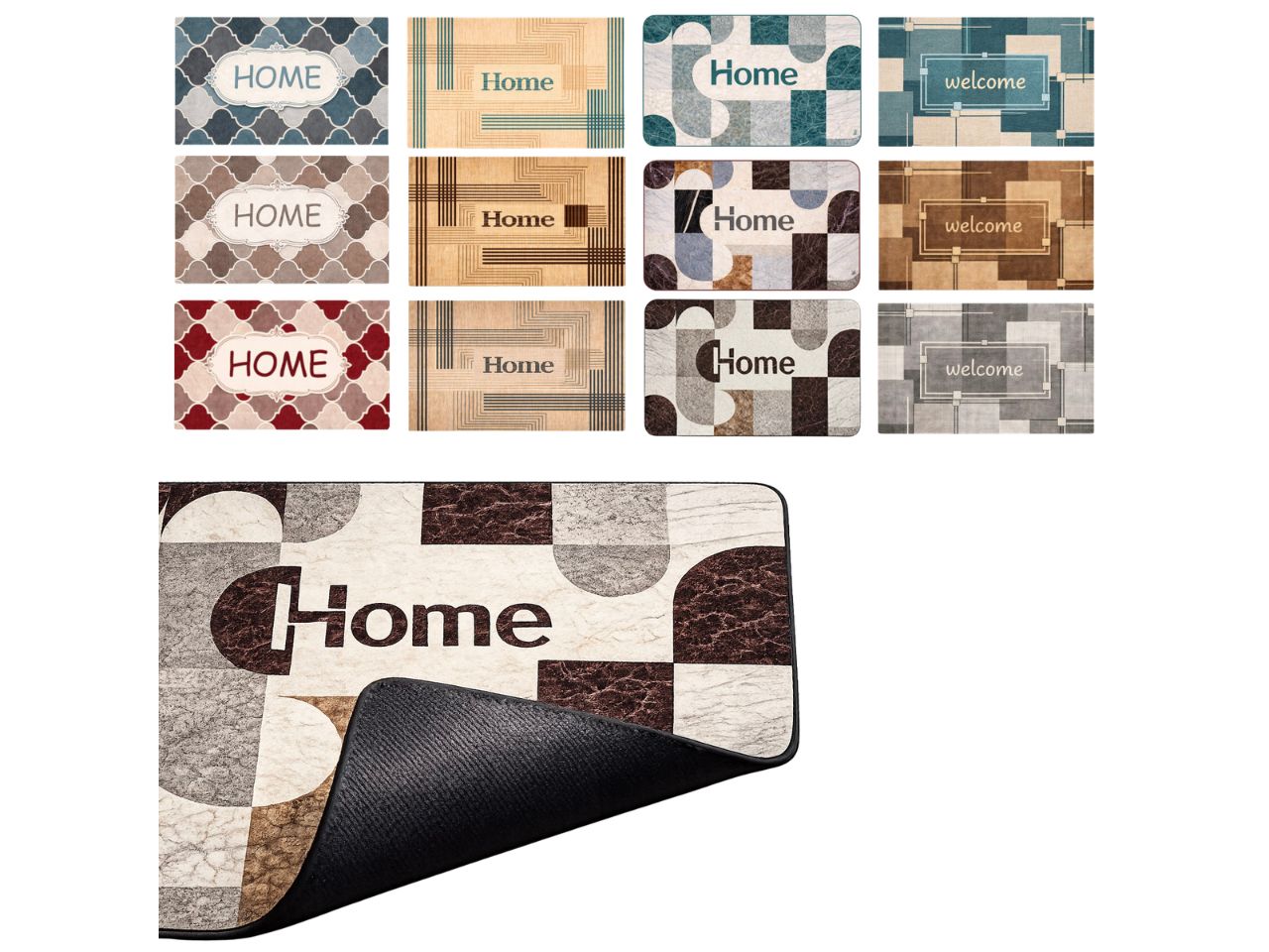 Tappeto in poliestere e gomma 70x45cm in fantasie assortite