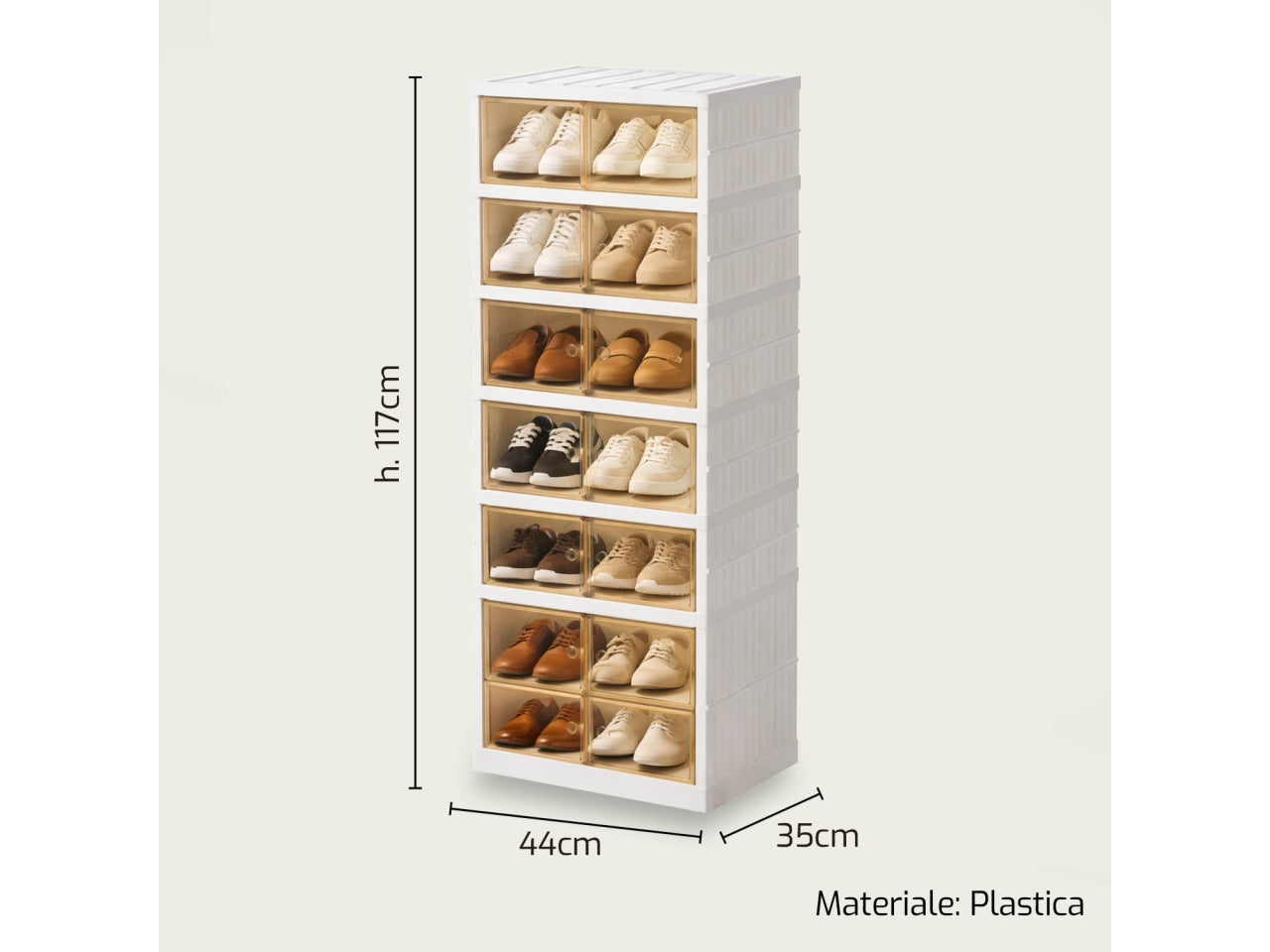Scarpiera in plastica 44x35xh.117cm