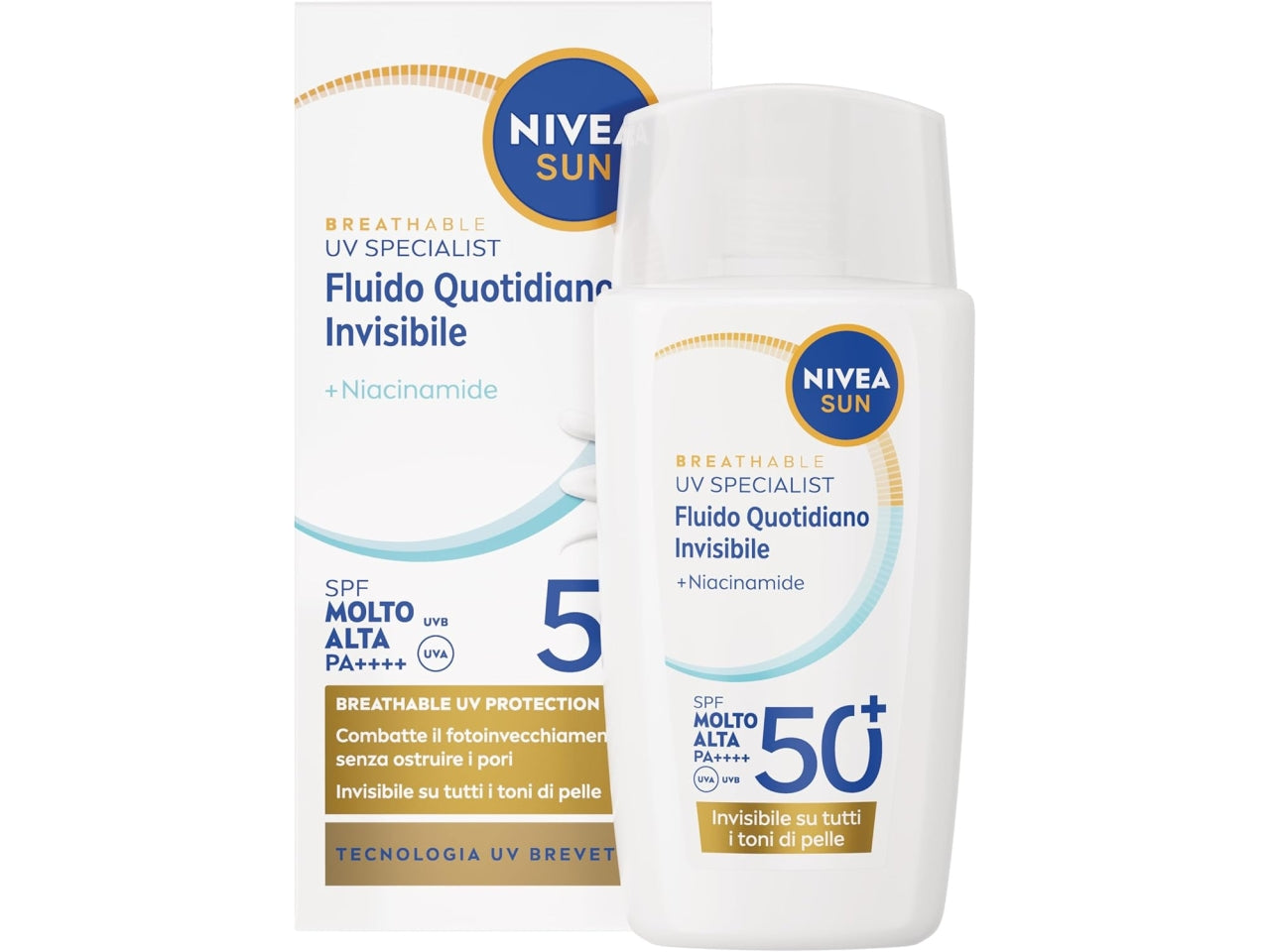 Nivea Sun fluido quotidiano invisibile SPF50+ tubetto 40ml