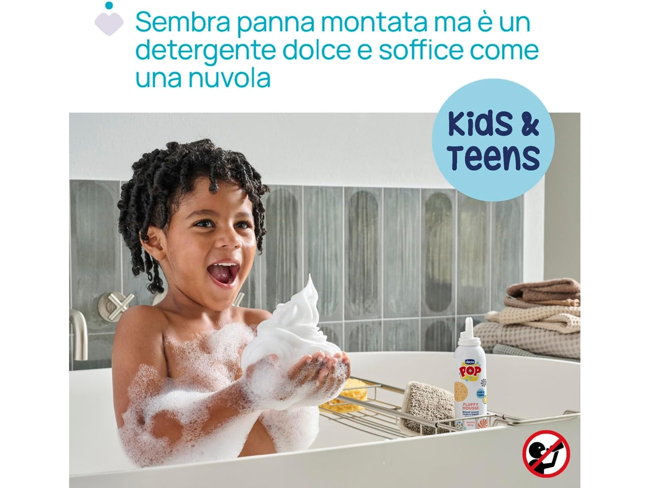 Chicco Fluffy mousse lavante corpo e capelli alla vaniglia 200ml