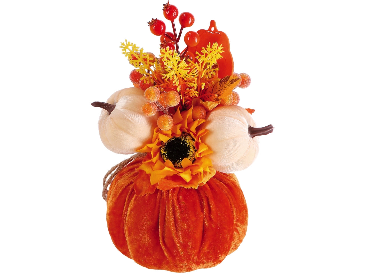 Composizione con zucca 14xh.21cm in 3 assortimenti