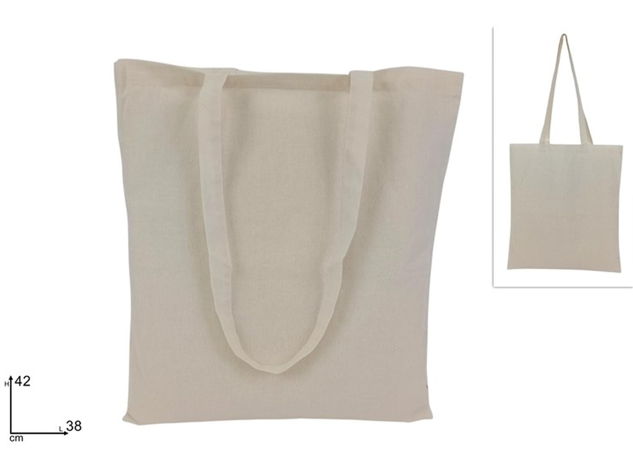 Borsa in polycotton 38x42cm ecru'