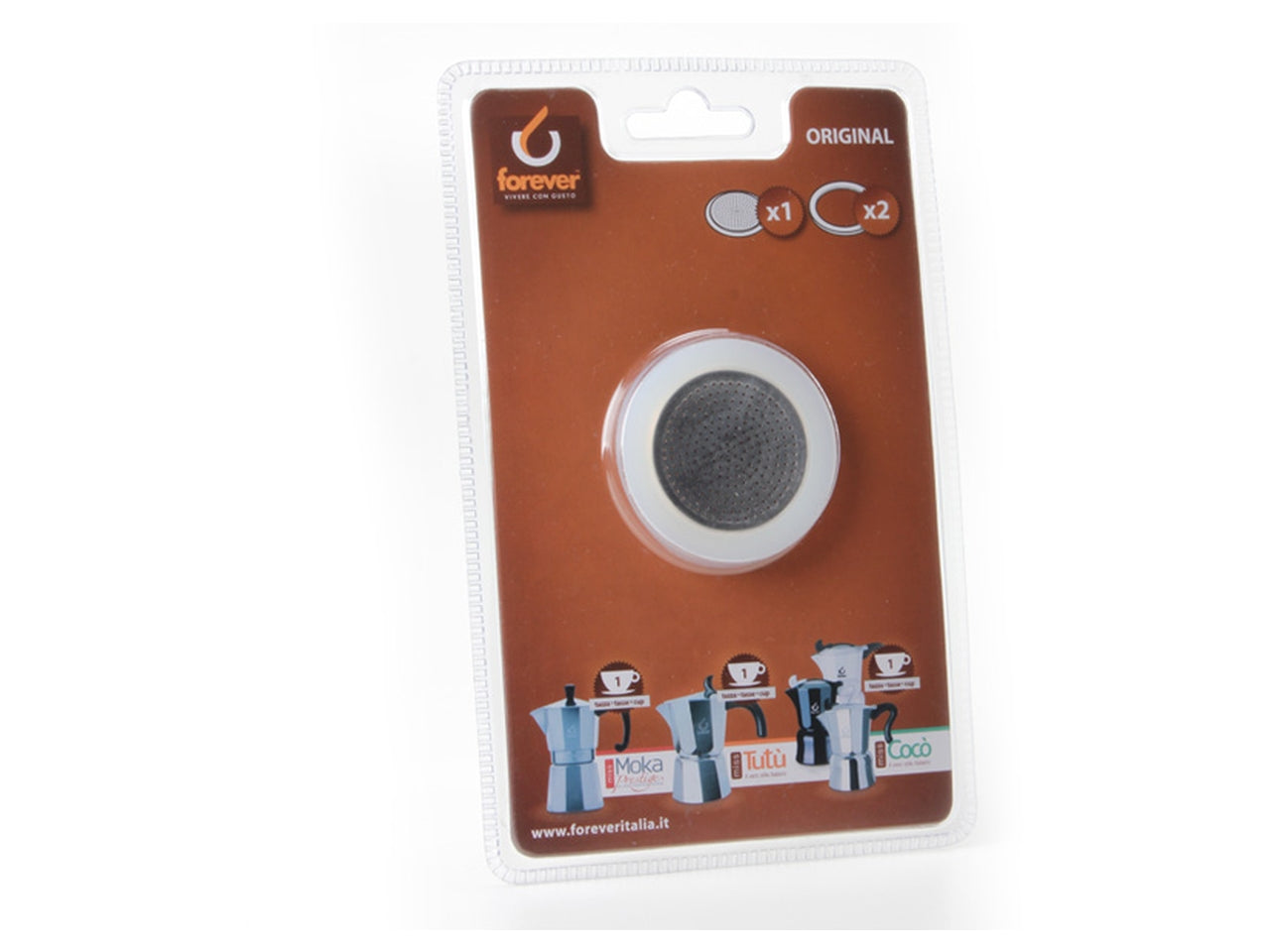 Piastrina filtro alluminio+2 guarnizioni silicone 1 tazza forever