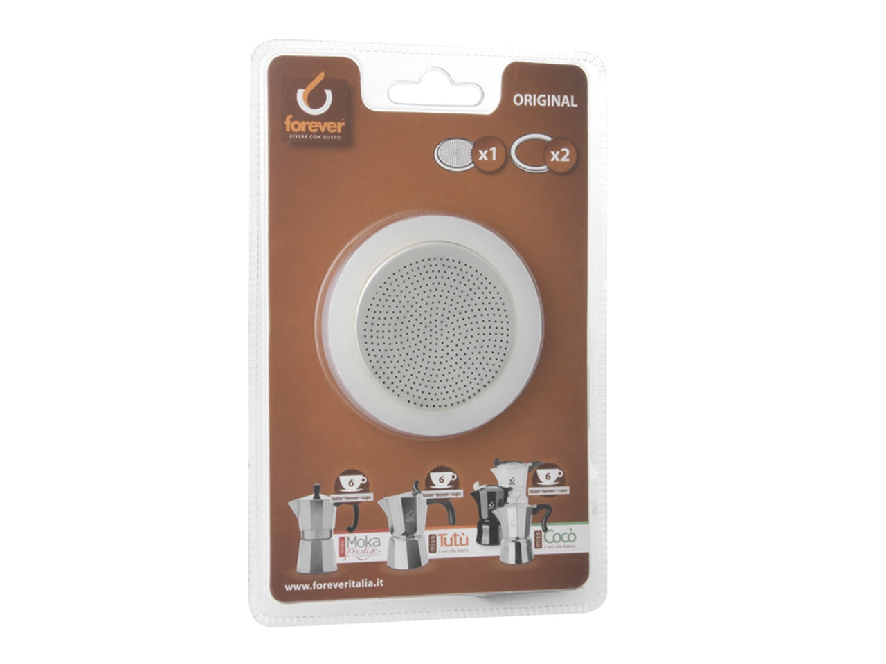 Piastrina filtro alluminio+2 guarnizioni silicone 6 tazze forever