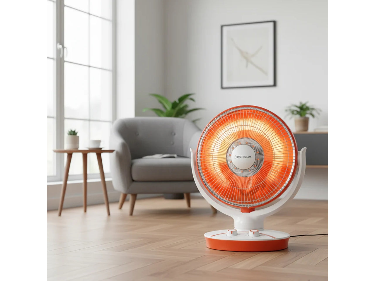 Stufa in carbonio ElÃ¬de Compact oscillante con 2 gradi di calore 1100W