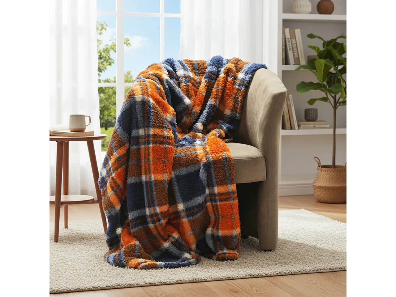 Plaid scozzese 125x150cm in 4 colori assortiti