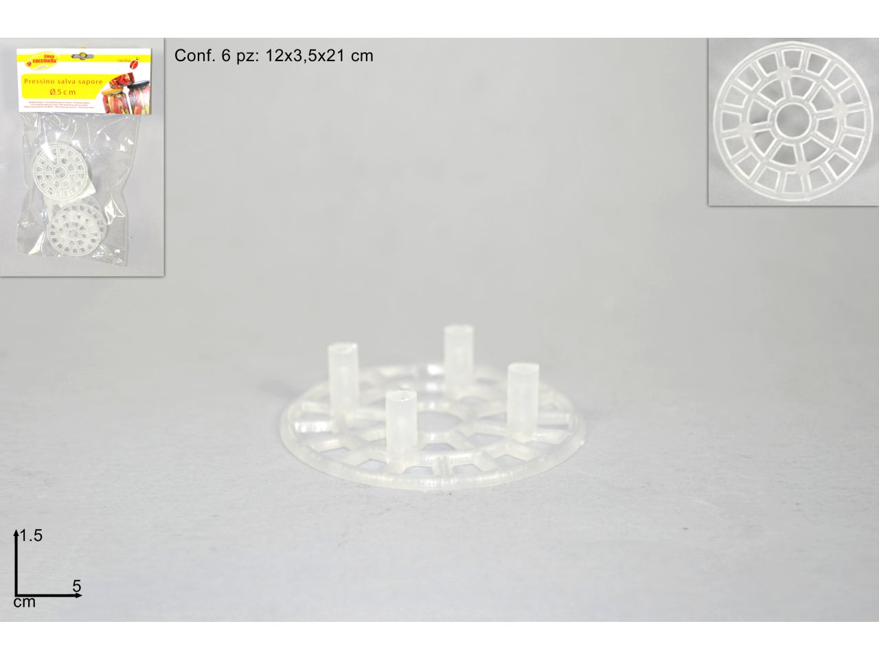 Pressino salva sapore d.5cm set da 6 pressini